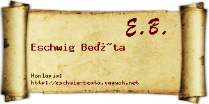 Eschwig Beáta névjegykártya