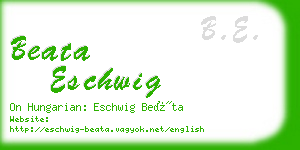 beata eschwig business card